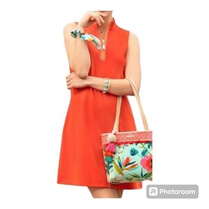 Spartina 449 serena sleeveless zip neck sundress in M